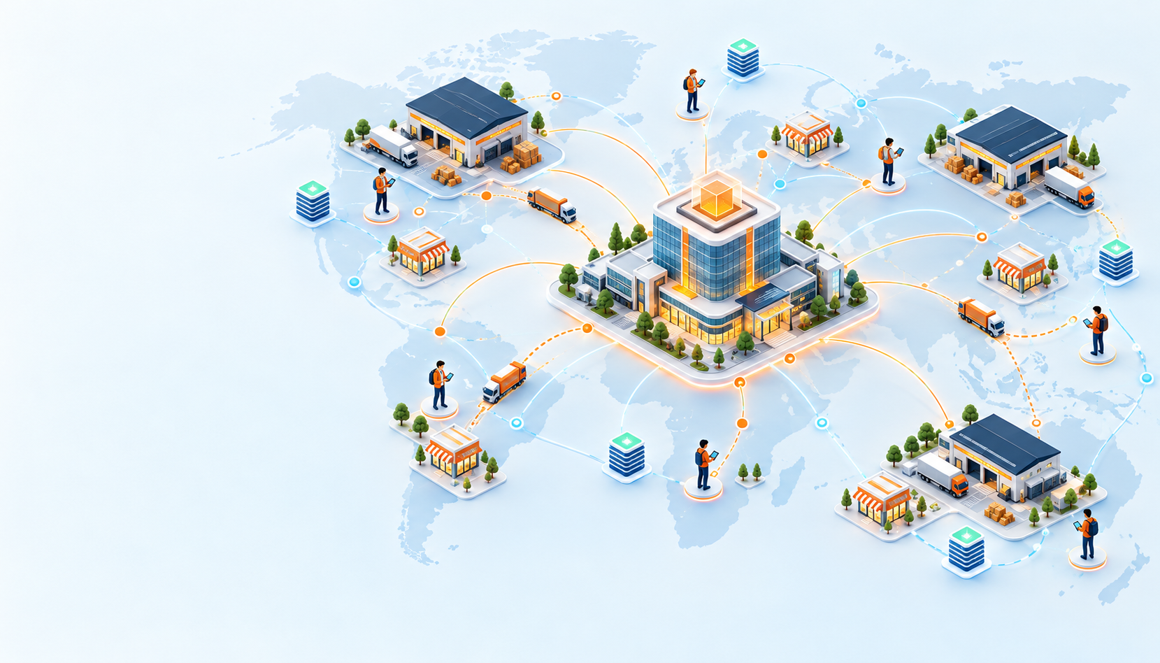 Global sales and distribution network connected by Airpalm