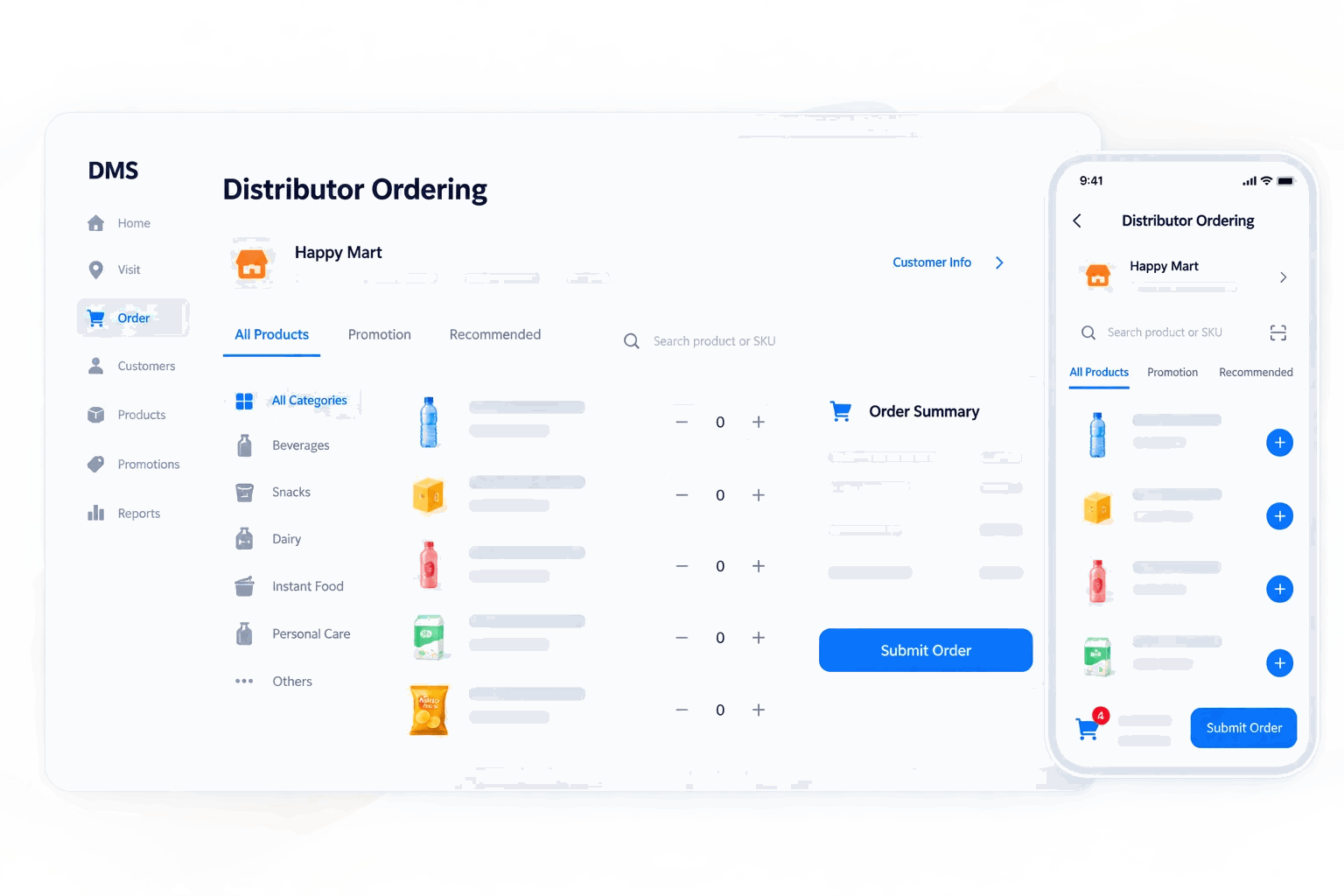 Airpalm DMS distributor ordering