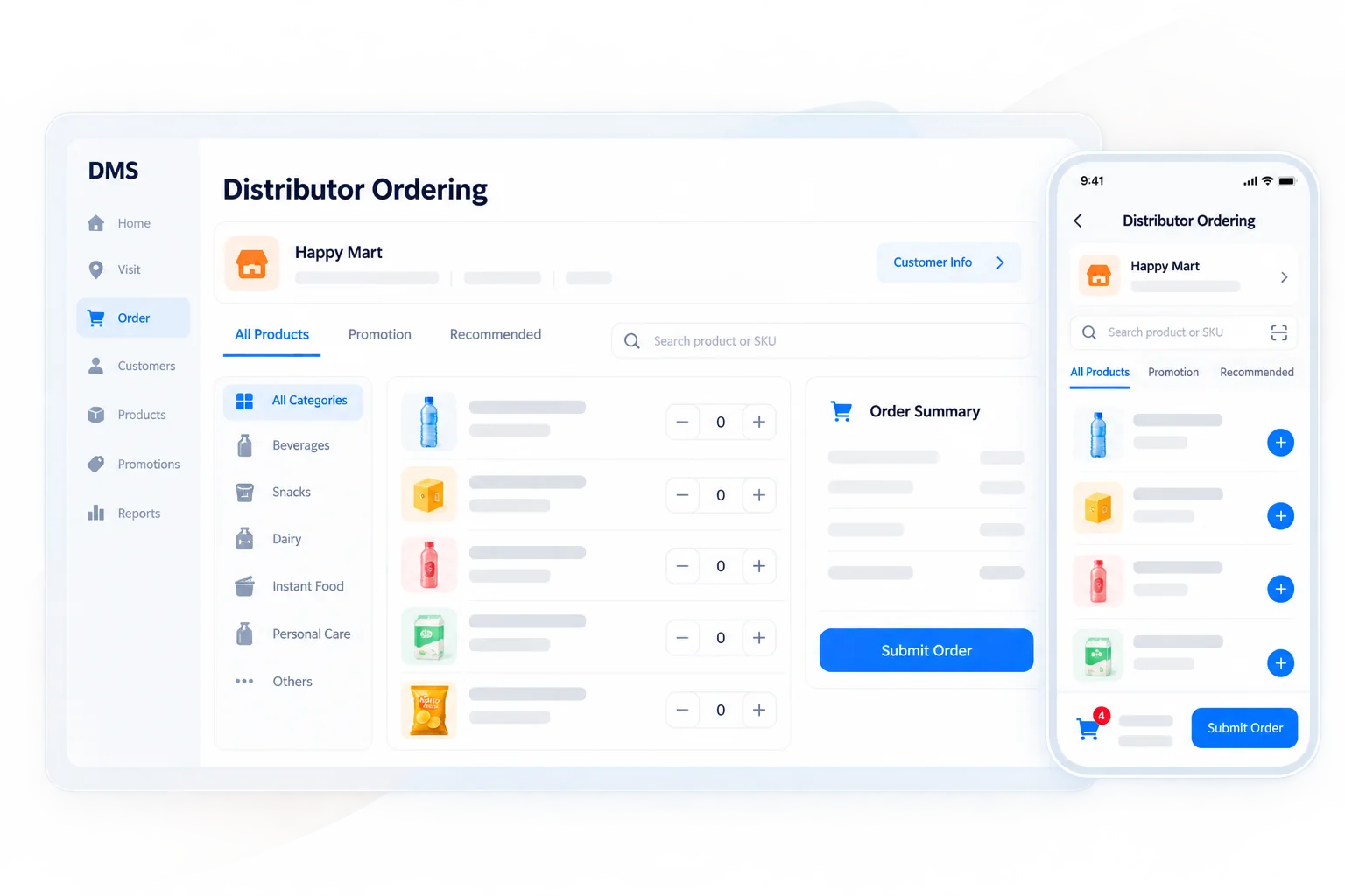 Airpalm DMS distributor ordering