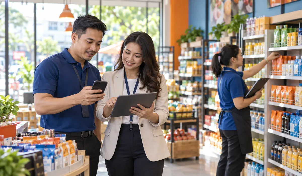 Emerging business field team coordinating retail execution